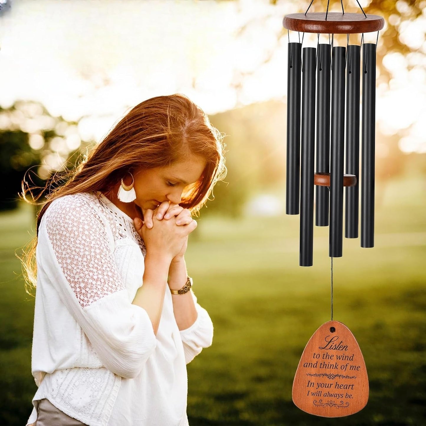 Campanillas viento conmemorativas 32" color negro