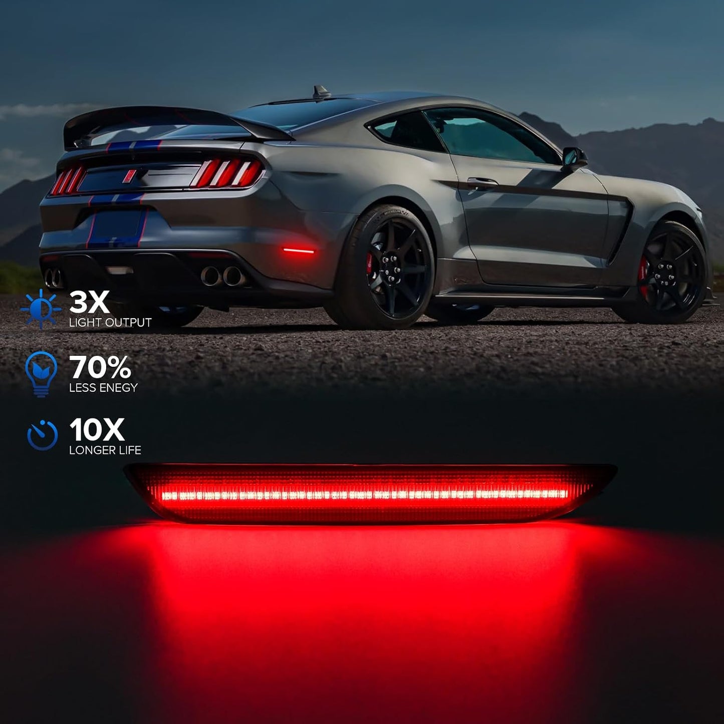 Luces LED laterales Mustang S550 GT 15-23 dinámicas traseras