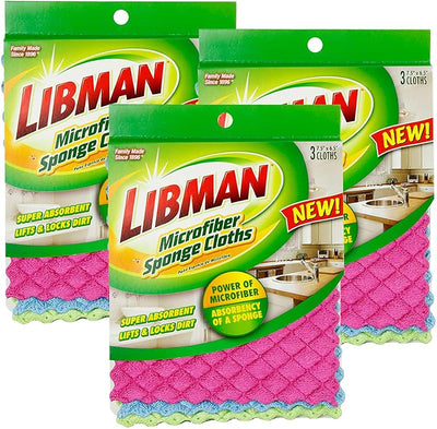 Set 9 paños microfibra rosa azul verde