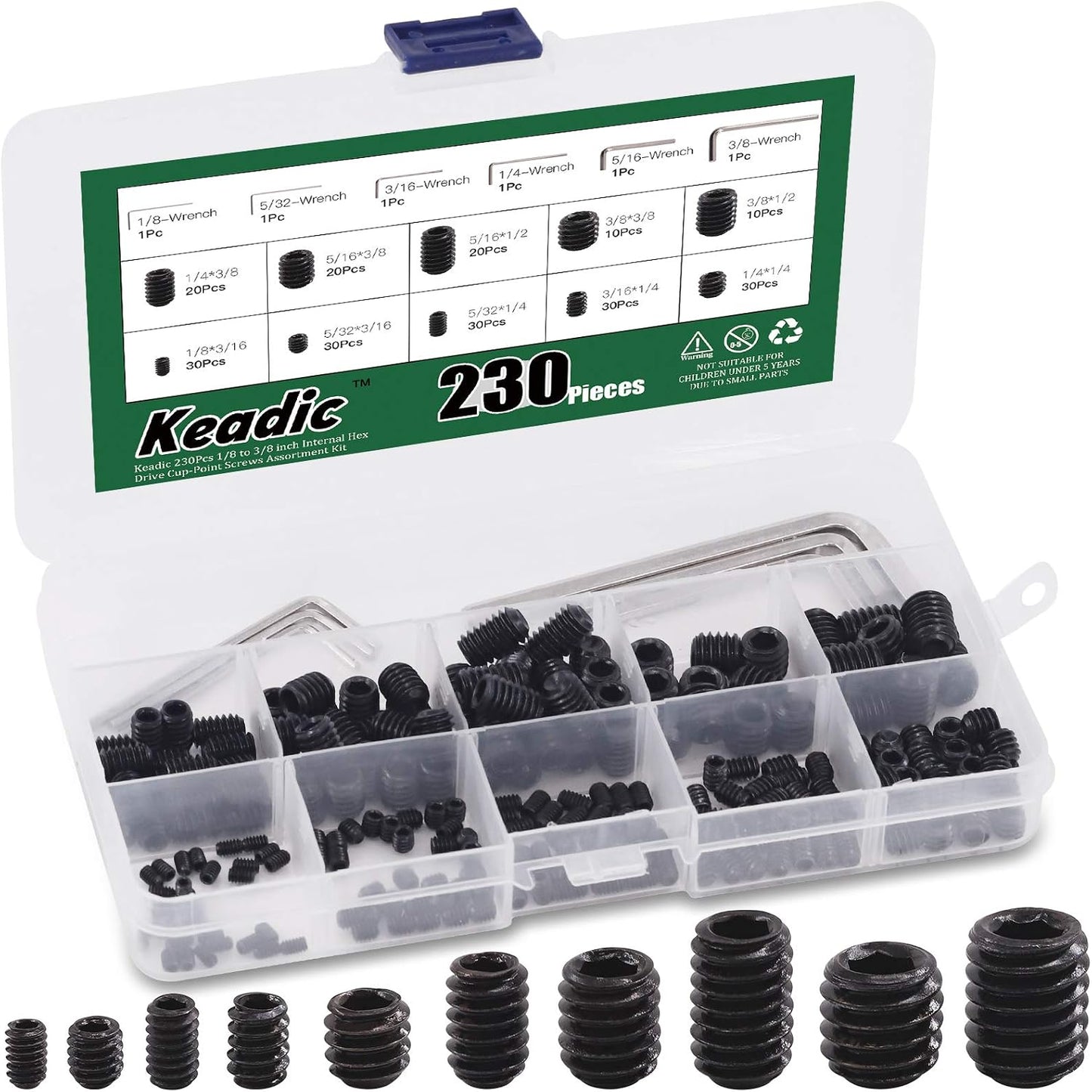 Set 236 S hexagonales internos 10 tamaños acero aleación negro