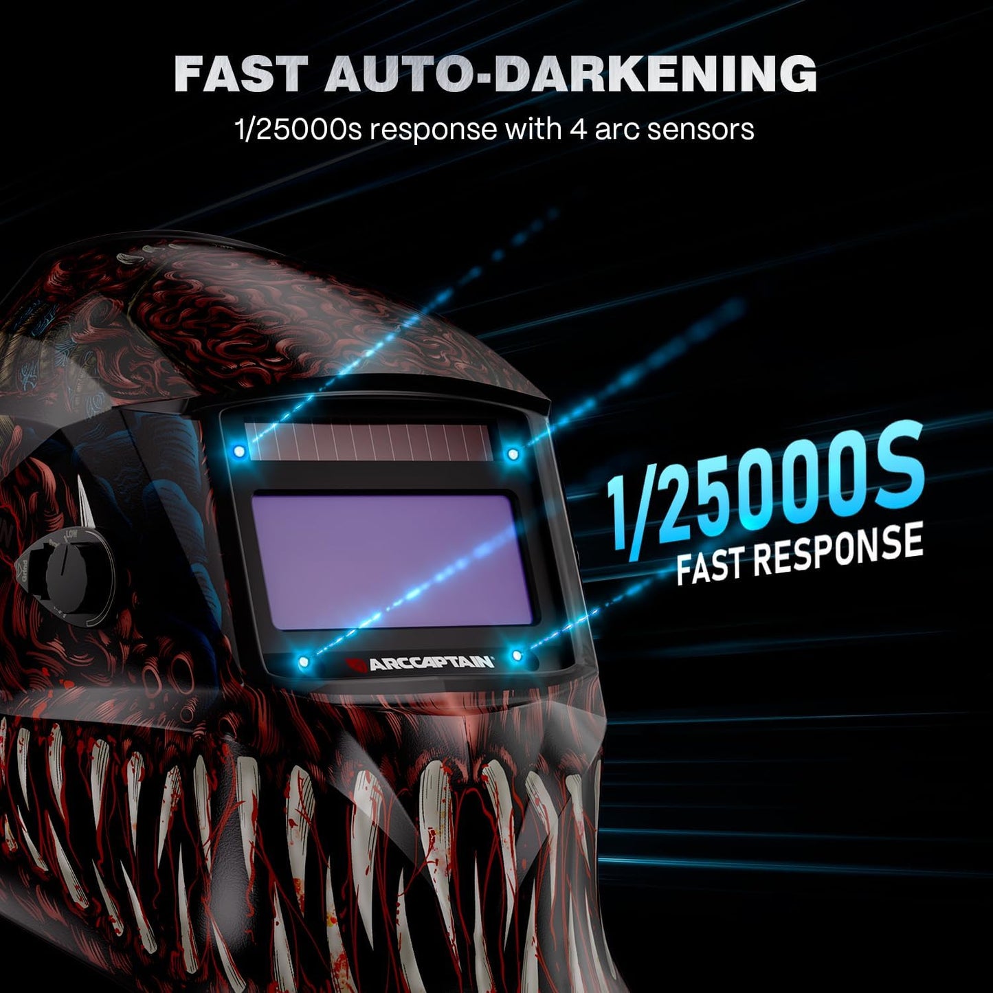 Casco soldadura oscurecimiento auto capucha sensor arco