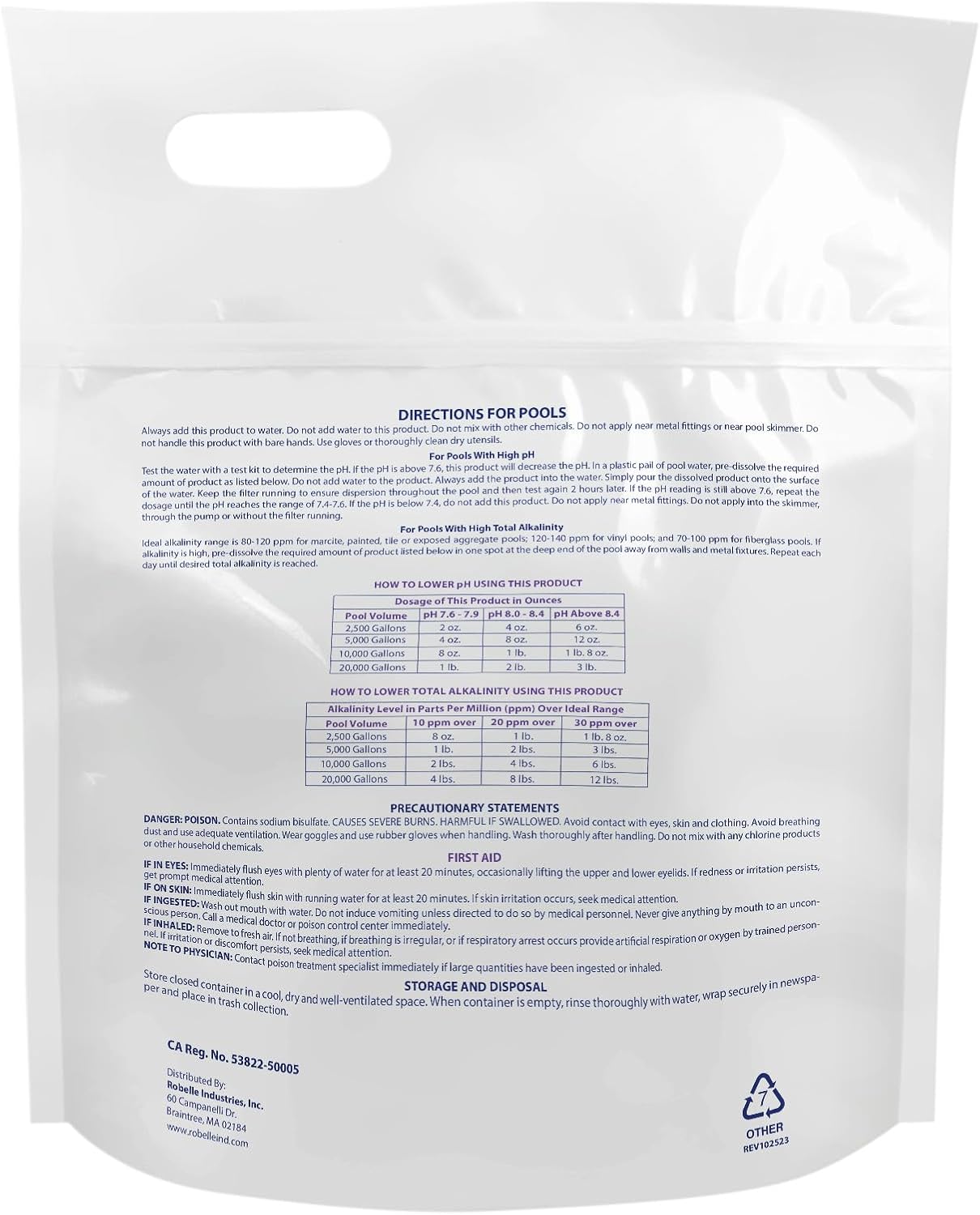 6lb Plumón pH Prémium para Piscinas Fabricado EE.UU.