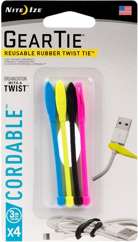 Corbata engranaje con cable 3pulg 4uds y Gear Tie 3pulg 4uds