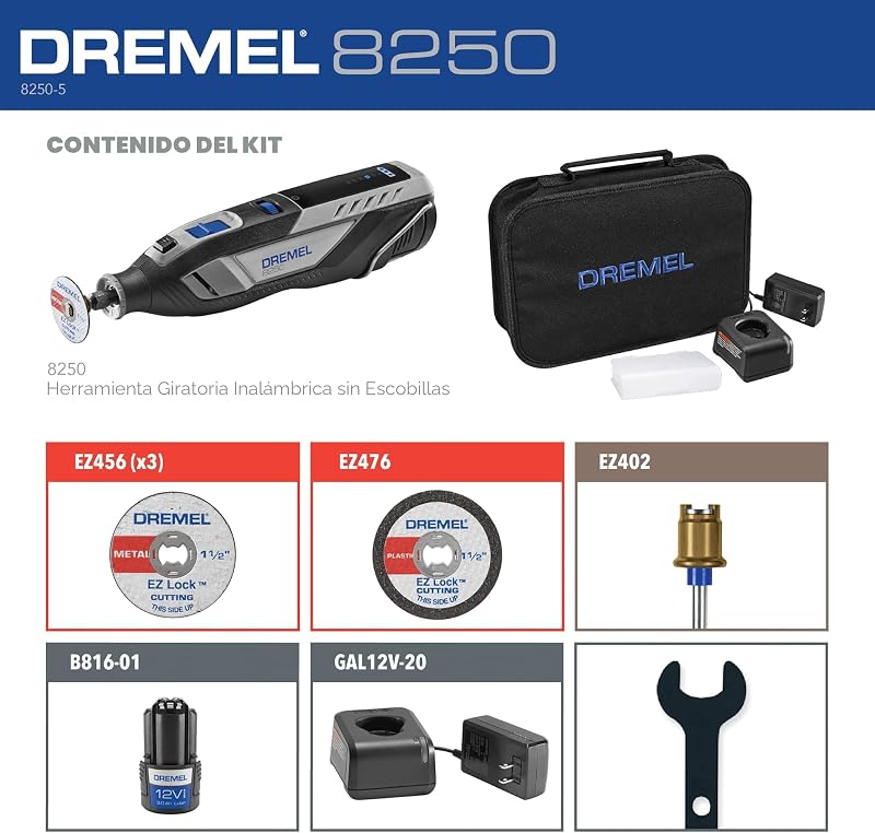 Herramienta rotativa inalámbrica 12V 5 accesorios