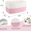 Cesta almacenamiento rosa 22x17x12pulg cuerda algodón sala