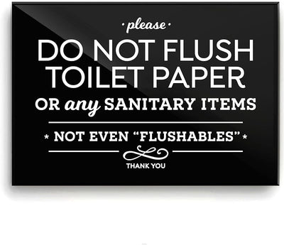 Cartel 'Please do Not Flush' 4x6pulg papel higiénico