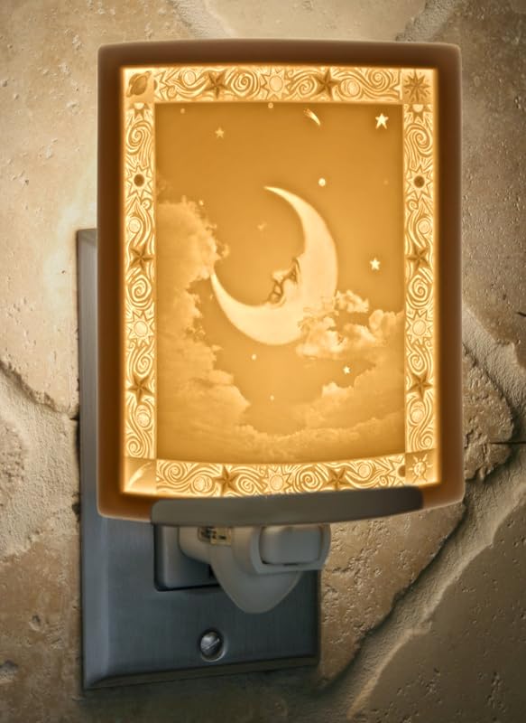 Luz nocturna litofana porcelana translúcida