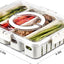 2 Pzas Bandejas Divididas para Verduras con Tapa