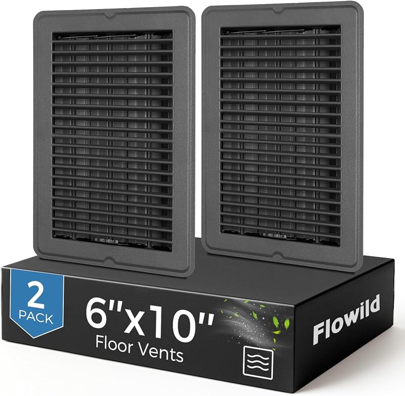 2 Rejillas Ventilación Suelo 6x10" Acero Resistente