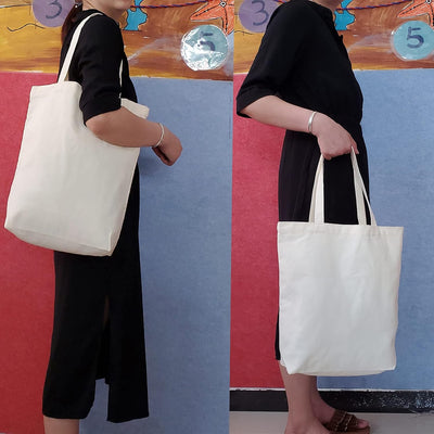 2 Pzas Bolsas Lona Reutilizables Multiusos Blancas