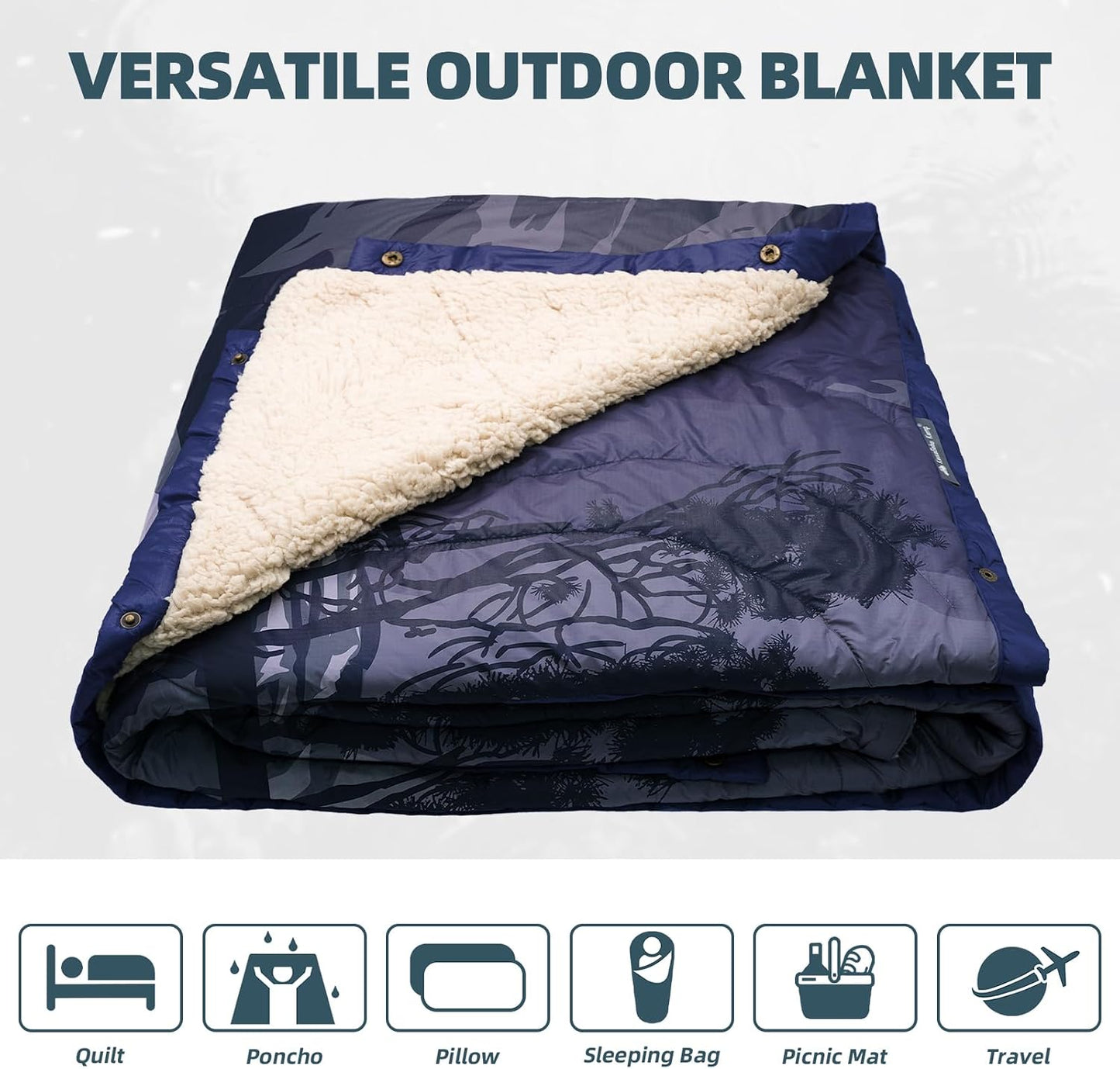 Manta campamento sherpa acolchado ultraligero DWR clima frío