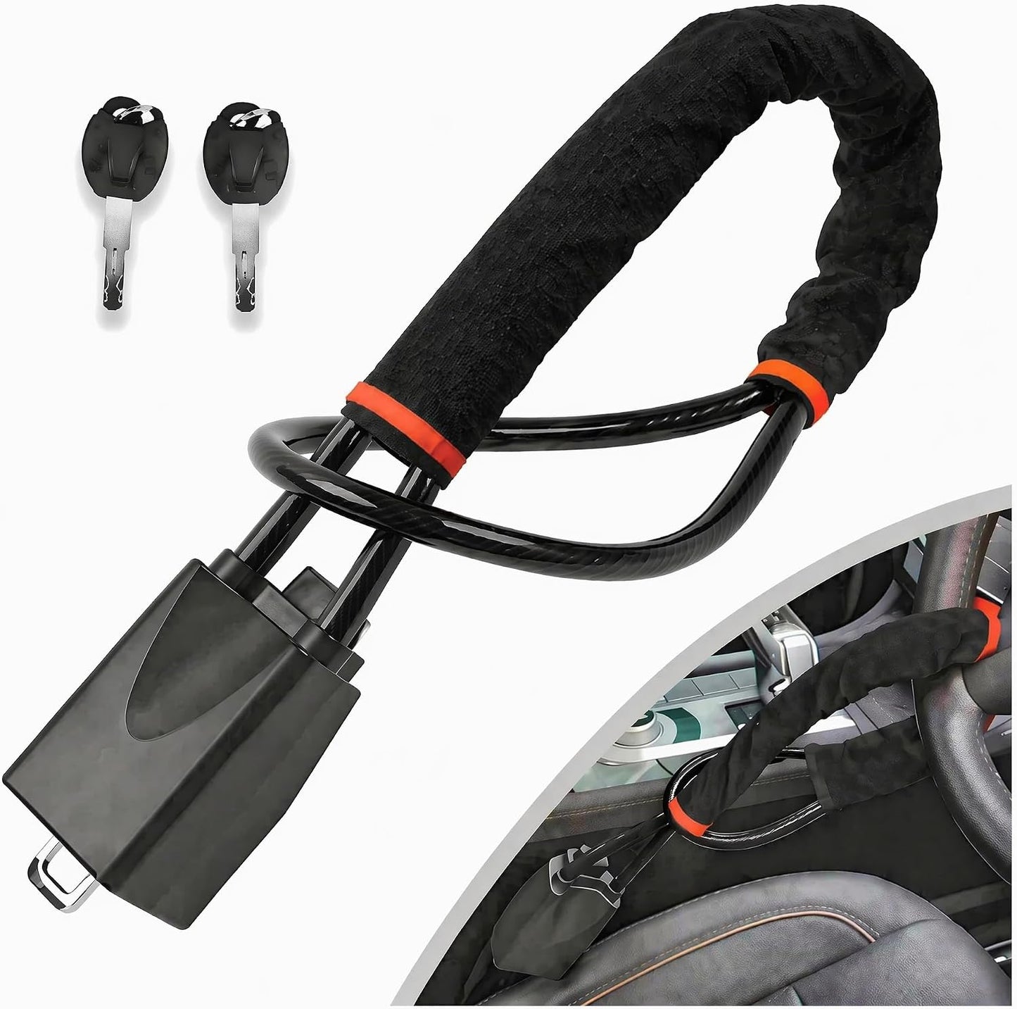 Bloqueo volante antirrobo universal para coche negro