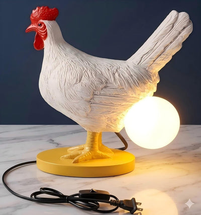 Lámpara pollo realista con huevo 3D para fiestas