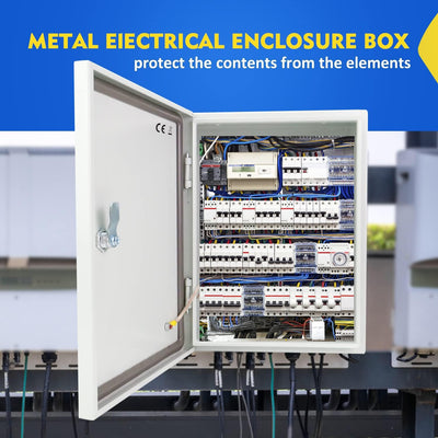 Caja eléctrica exterior acero 16x12x8pulg NEMA 4X IP66