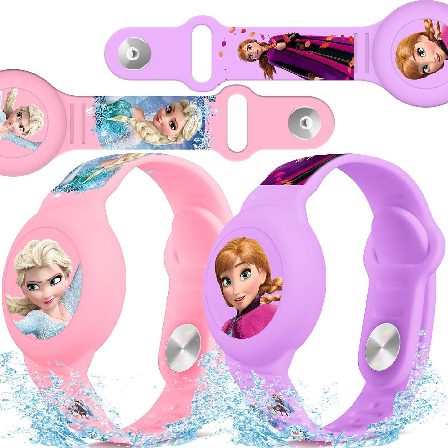 Pulsera Airtag impermeable para niños set 2 rosa morado