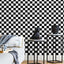 Papel contacto blanco y negro autoadhesivo para dormitorio