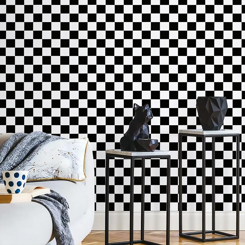 Papel contacto blanco y negro autoadhesivo para dormitorio
