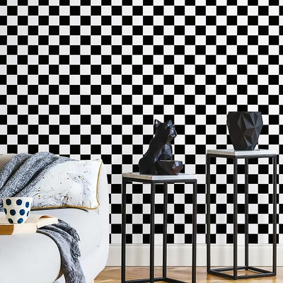 Papel contacto blanco y negro autoadhesivo para dormitorio