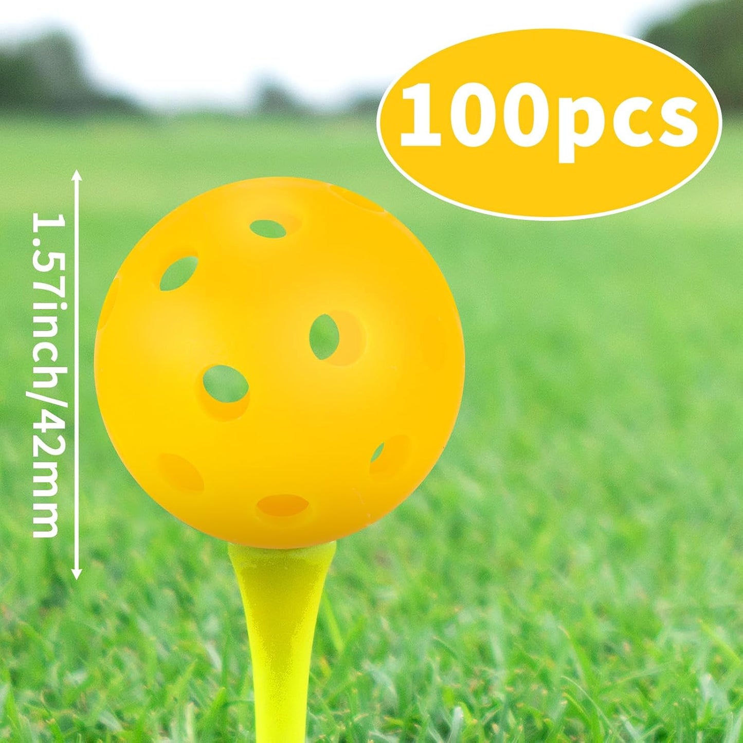 100 Pelotas Golf Plástico Amarillas Práctica Swing