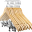 10 Ganchos Madera con Clips Acero para Faldas