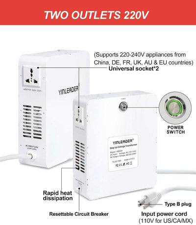 Convertidor voltaje 120v a 240v 1000w