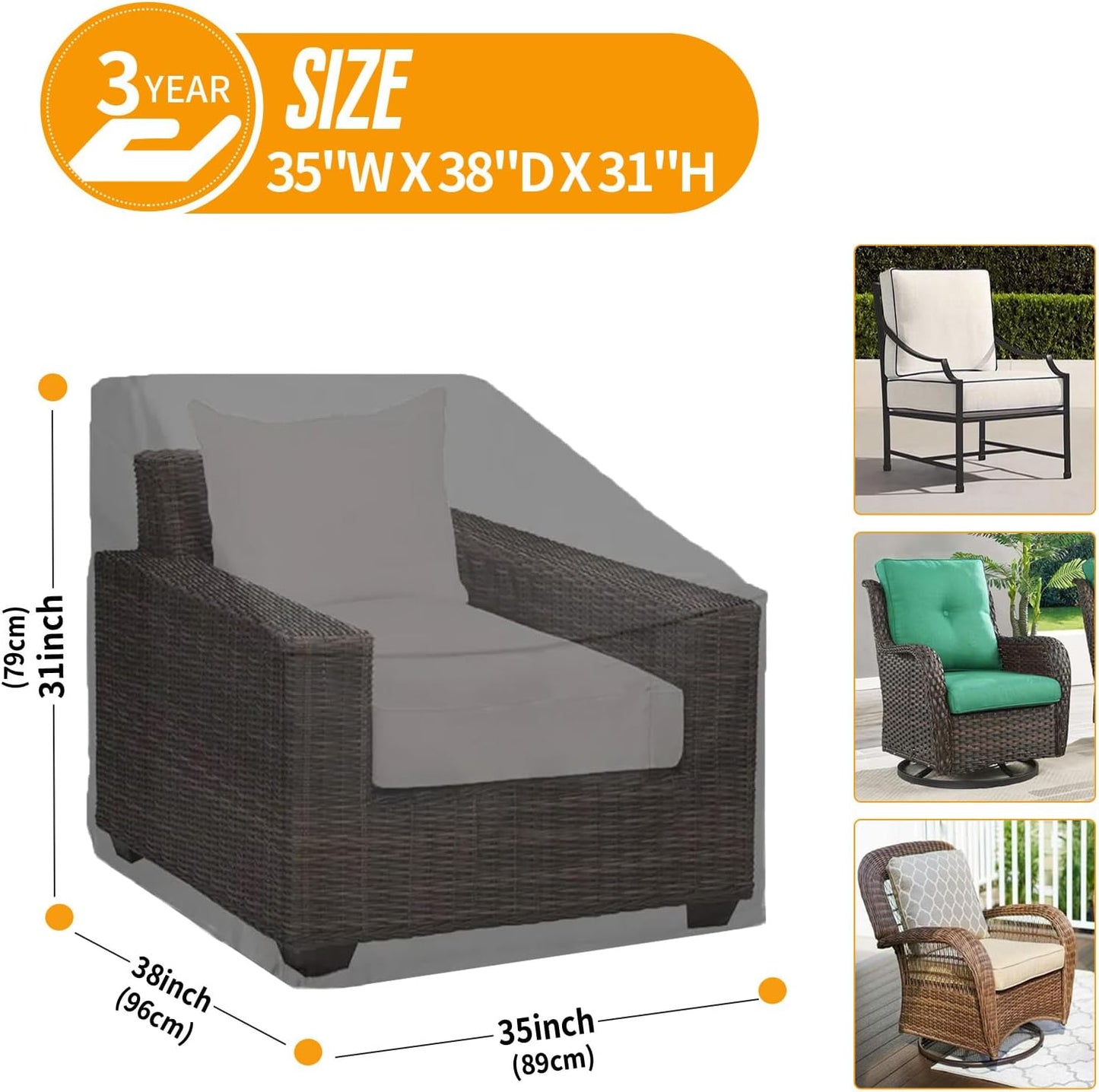 Fundas impermeables sillas patio pack 2 resistentes UV