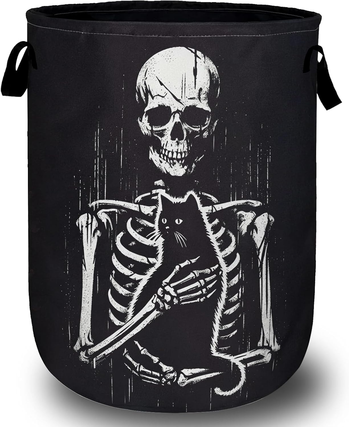 Cesta lavandería calavera negra plegable 15.7x19.6"