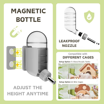 Juego alimentación hámster botella agua cuenco comida tanque vidrio
