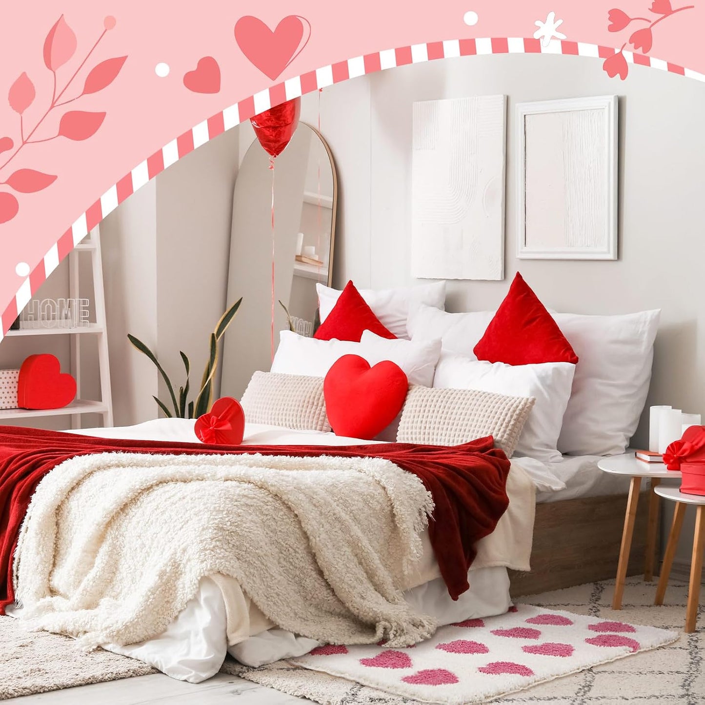 Alfombra baño con diseño corazón antideslizante lavable