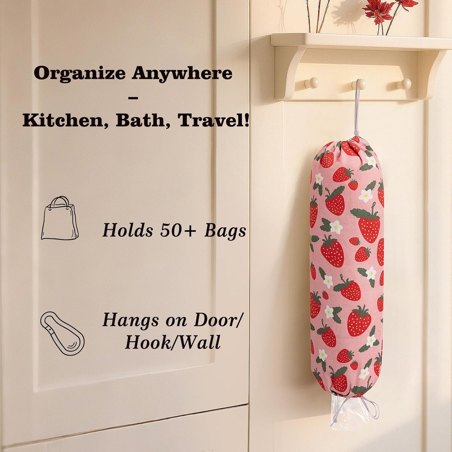Soporte dispensador bolsas plástico hogar granja