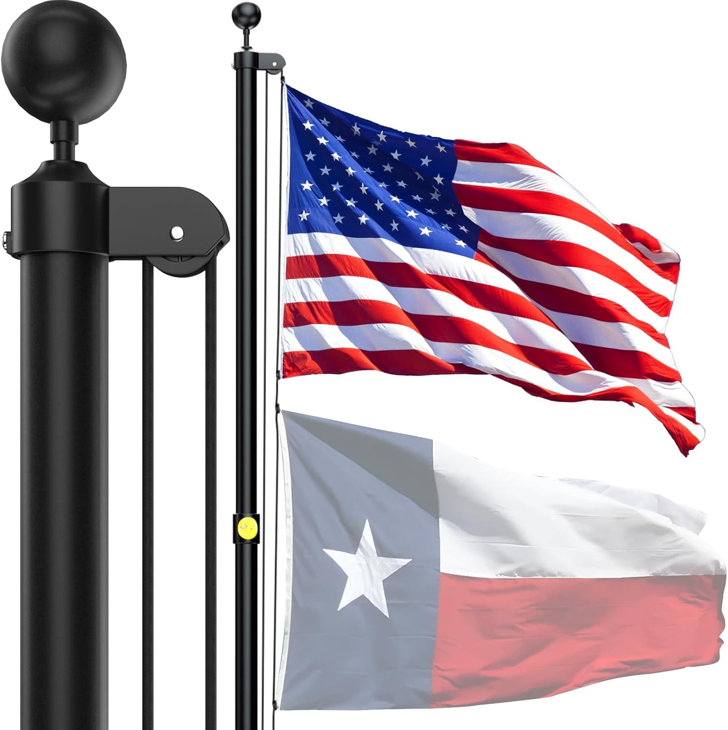 Mástil bandera aluminio 25ft resistente 80MPH