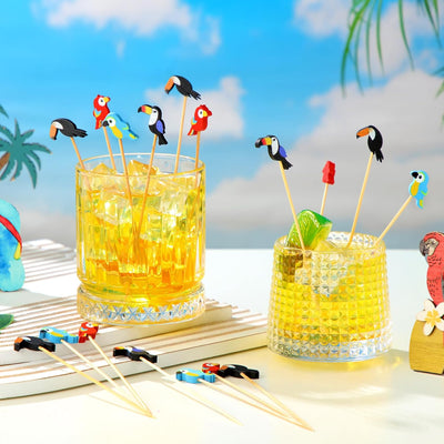 400 Pzas Palillos Bambú Tropicales Brochetas Luau Fiesta