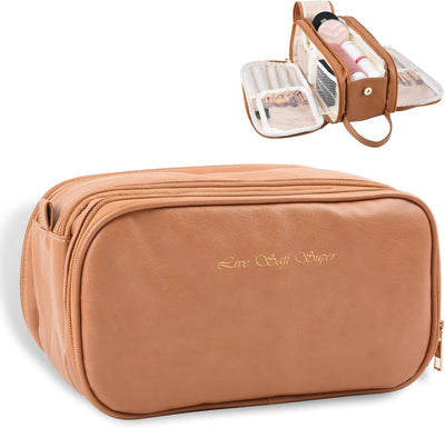 Bolsas maquillaje viaje marrón moderno