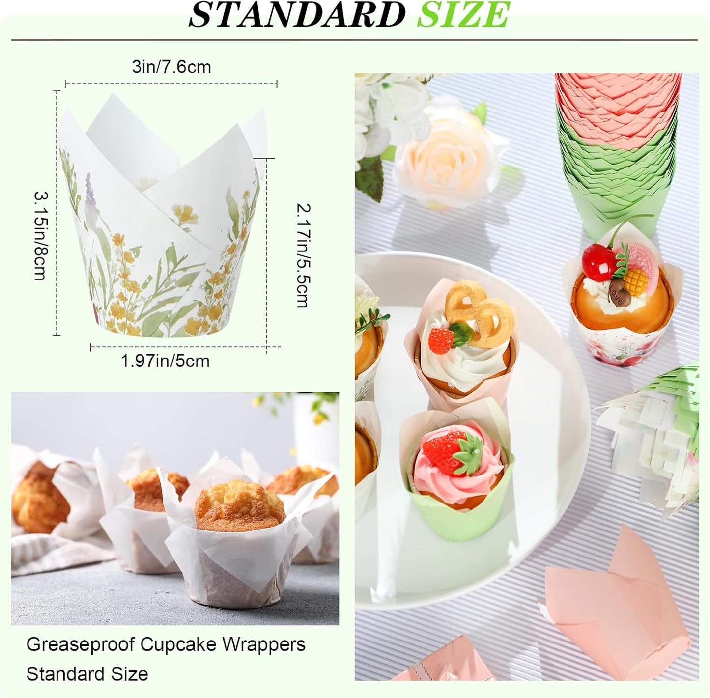 Forros magdalenas cupcakes flores silvestres