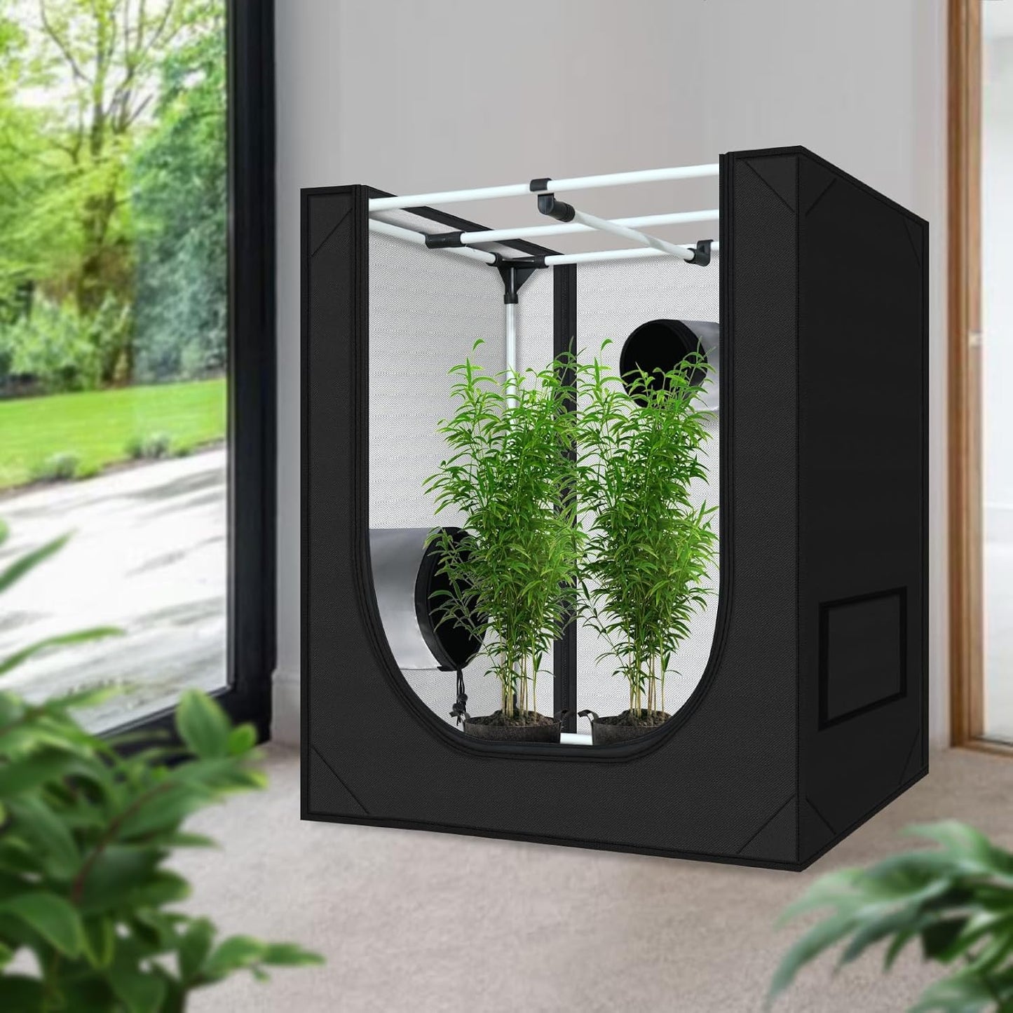 Carpa hidropónica 18x30x36 pulg con ventana y bandeja