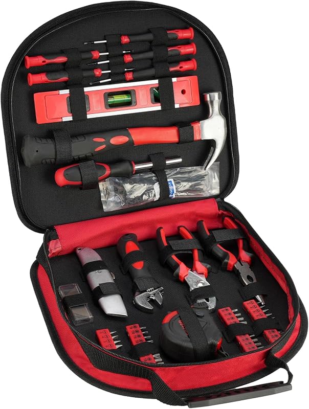 Kit herramientas 164 pzas bolsa redonda escarlata 12x11.4"