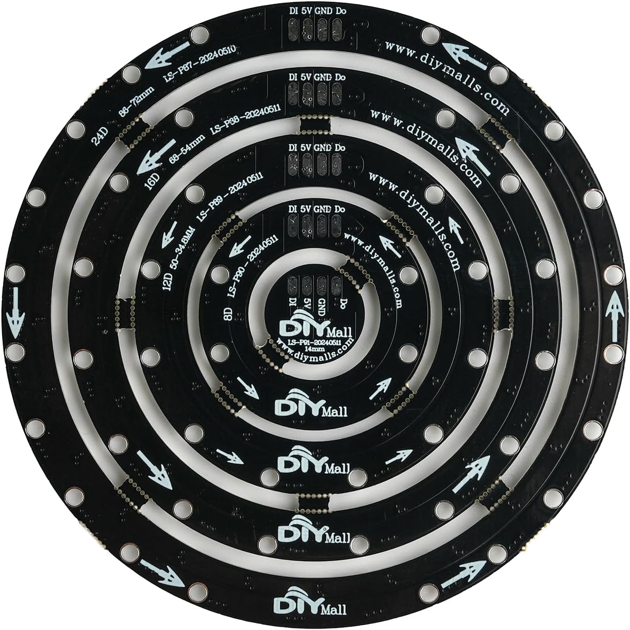 Anillo LED RGB 61 bits con controlador para Arduino