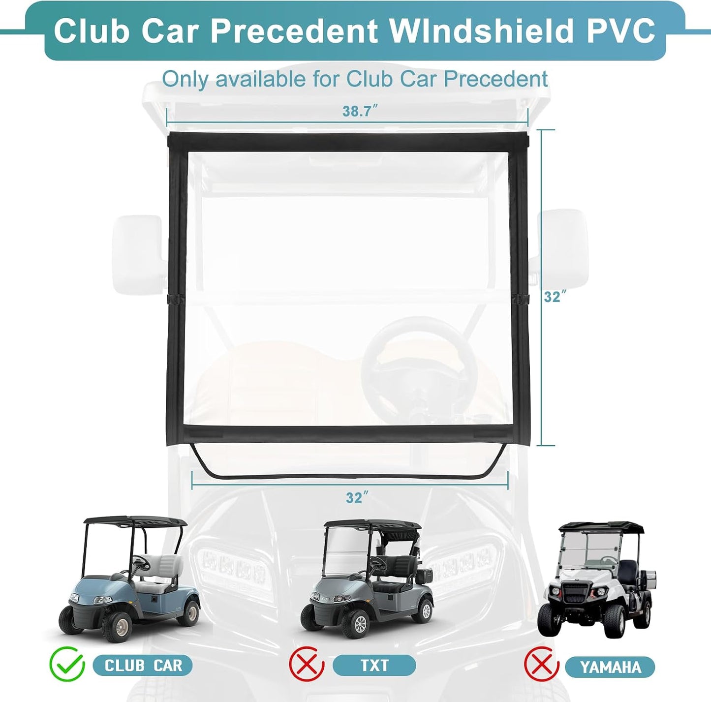 Parabrisas carrito golf plegable PVC transparente