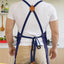 Delantal lona hombre chef con bolsillos 16oz cruzado cocina
