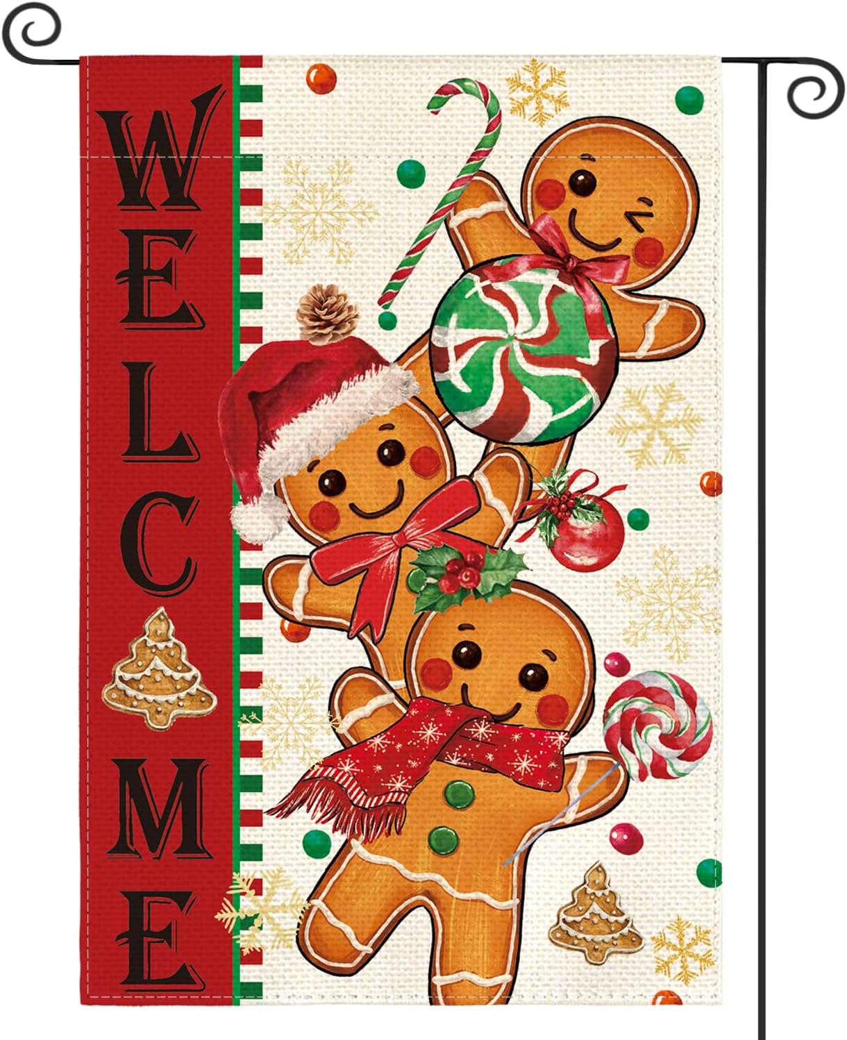 Bandera jengibre navidad 12x18pulg doble cara patio