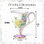 Set 2 Tazas Cerámica Fina 15oz para Capuchino Té Florales
