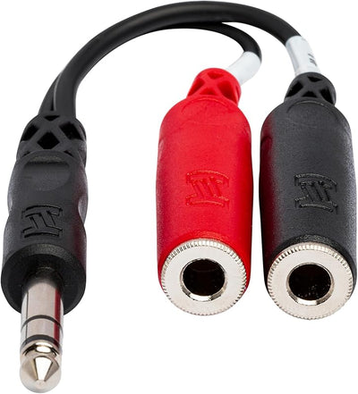 Adaptador TRS a TSF 1/4 pulg 6pulg Negro/Rojo