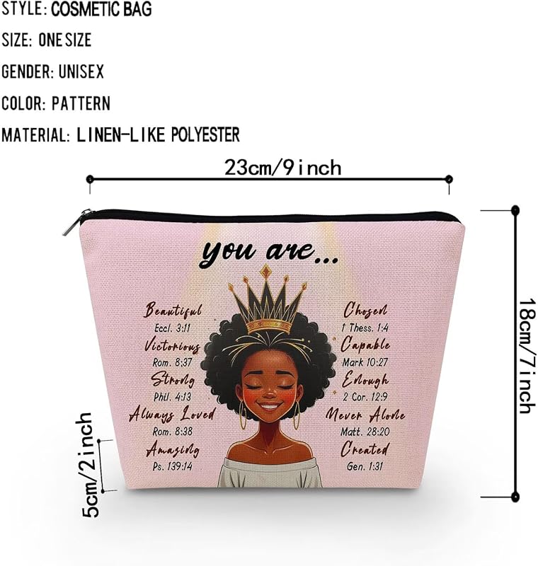 Bolsa cosmética con cremallera regalo para mujeres negras