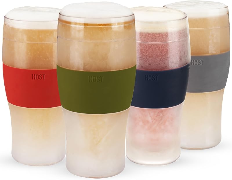 Set 4 Vasos Cerveza Vidrio Doble Pared Multicolor 16oz