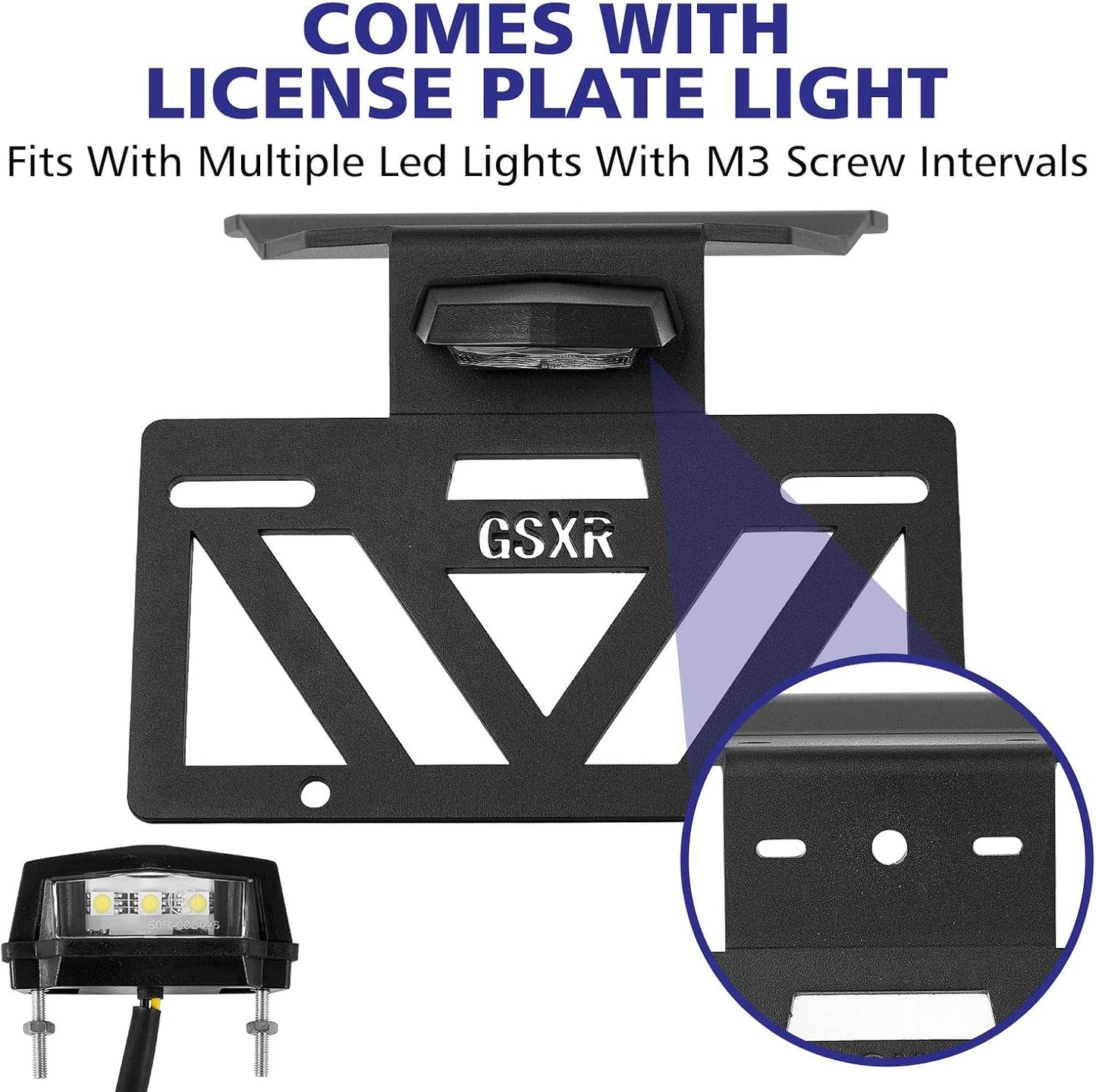 Soporte placa matrícula con luz GSXR 2018-26
