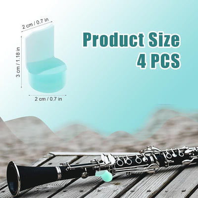 4 Pzas almohadillas silicona para clarinete y oboe azul