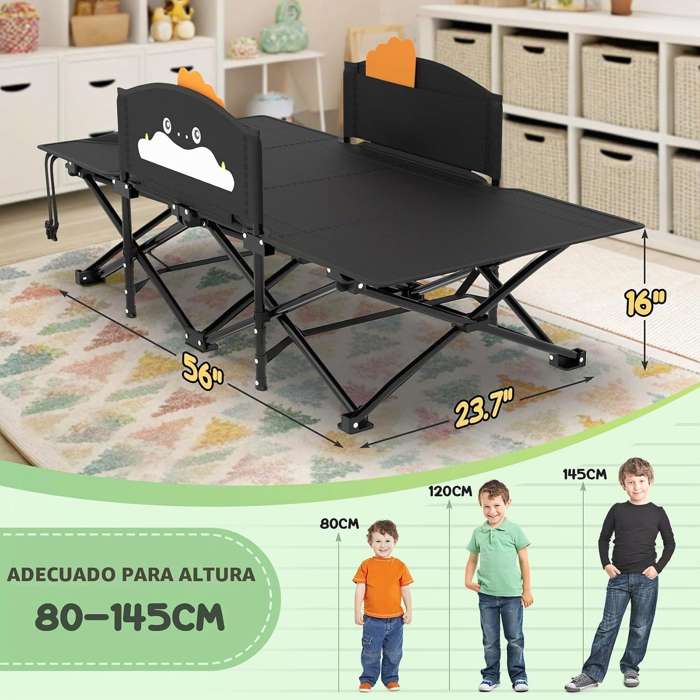 Cuna plegable para niños 5x4pies con manta y barandilla