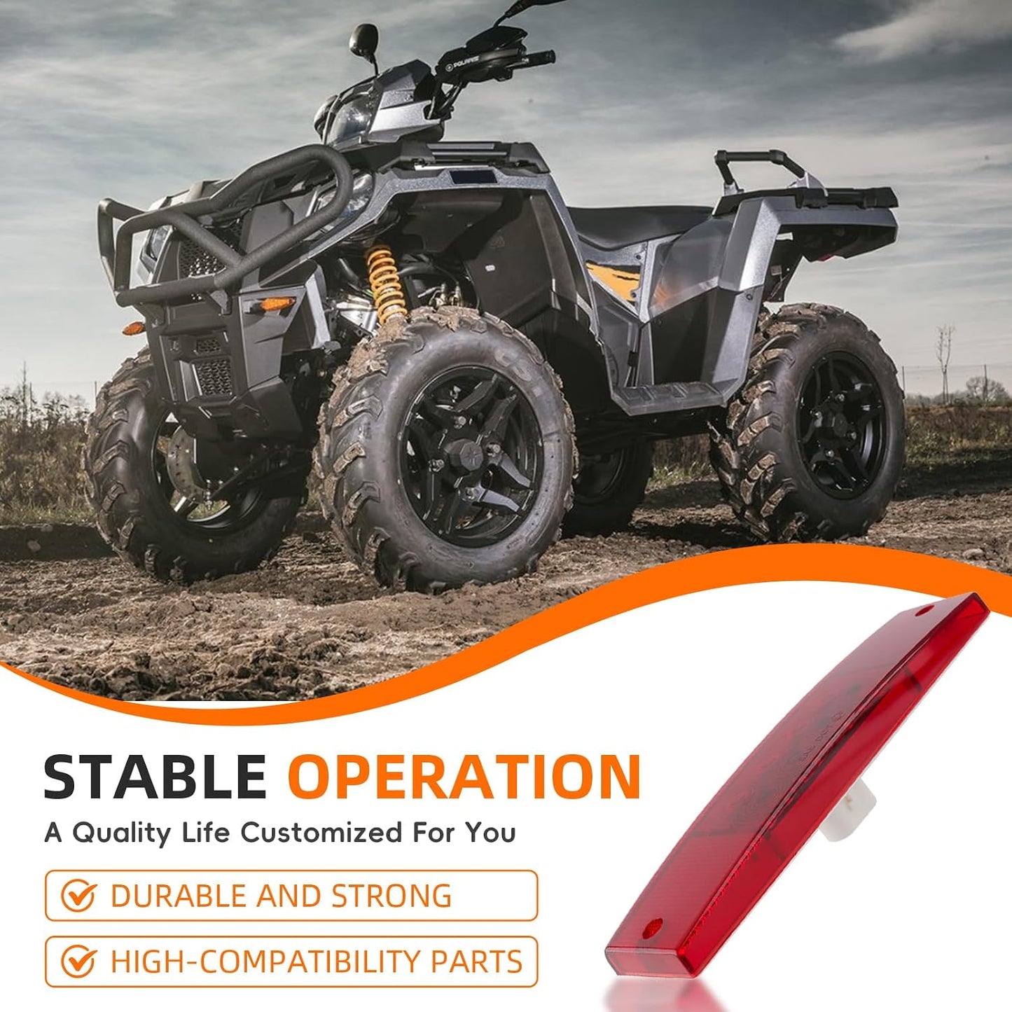 Lente luz trasera roja LED comp Polaris Ranger