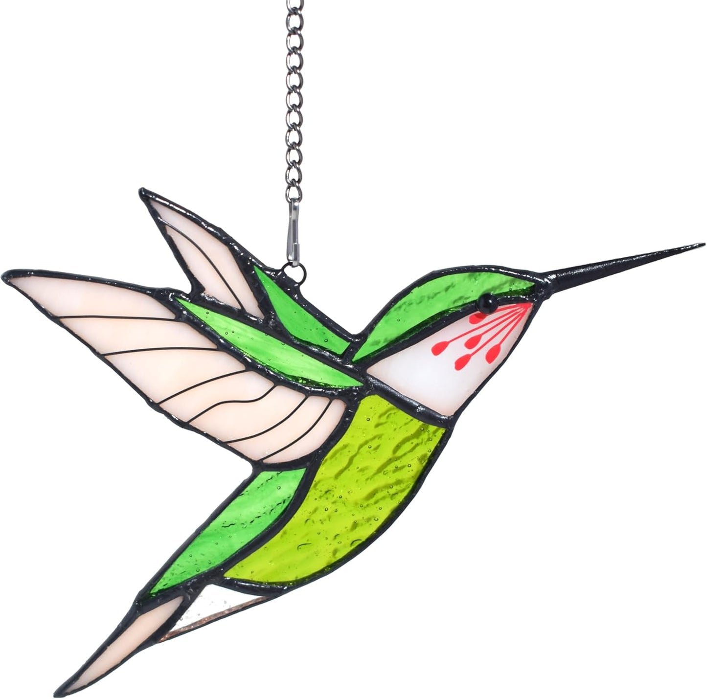 Colgantes vidrieras para colibrí atrapasoles cristal verde