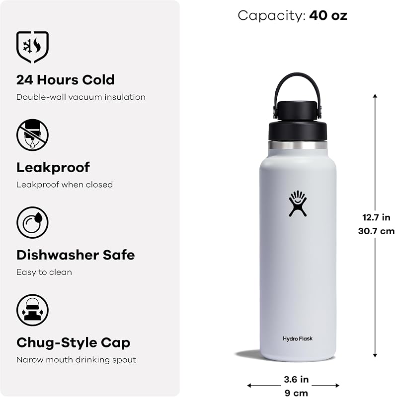 Botella agua acero inox aislado tapa ancha 1180ml